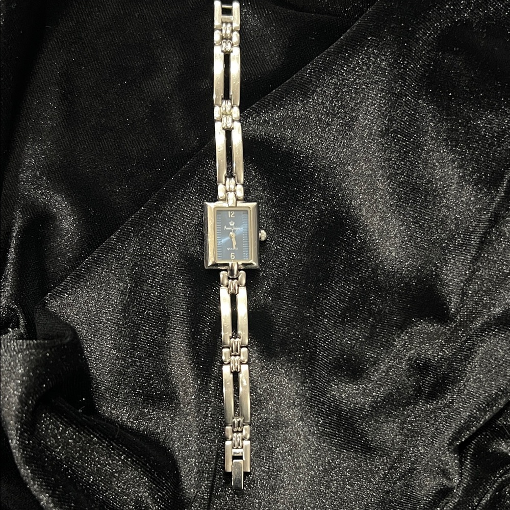 PREMIER DESIGNS SILVER TONE RECTANGULAR BLUE DIAL… - image 2